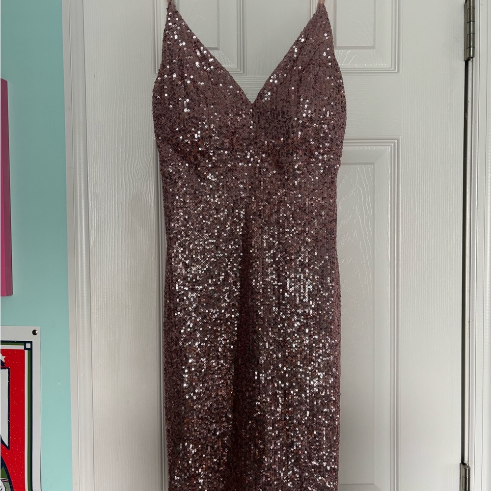 Honey and Rosie Sequin Mini Dress in Pink